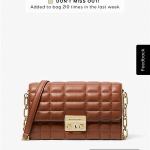 Michael Kors Tan Quilted Crossbody Bag and card case BRAND NEW